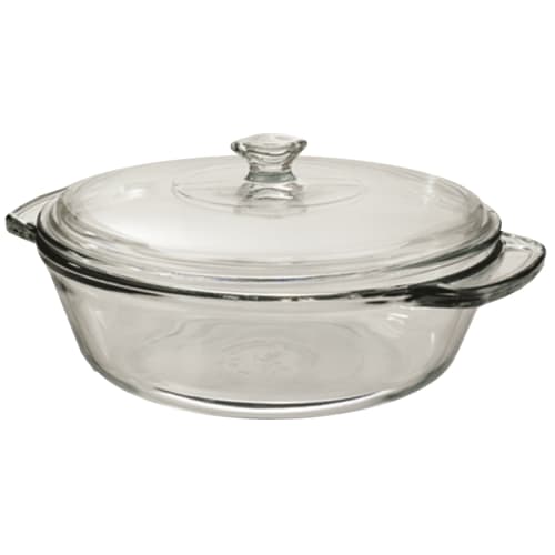 Cazuela de Vidrio Anchor® con Tapa, 2qt, Transparente